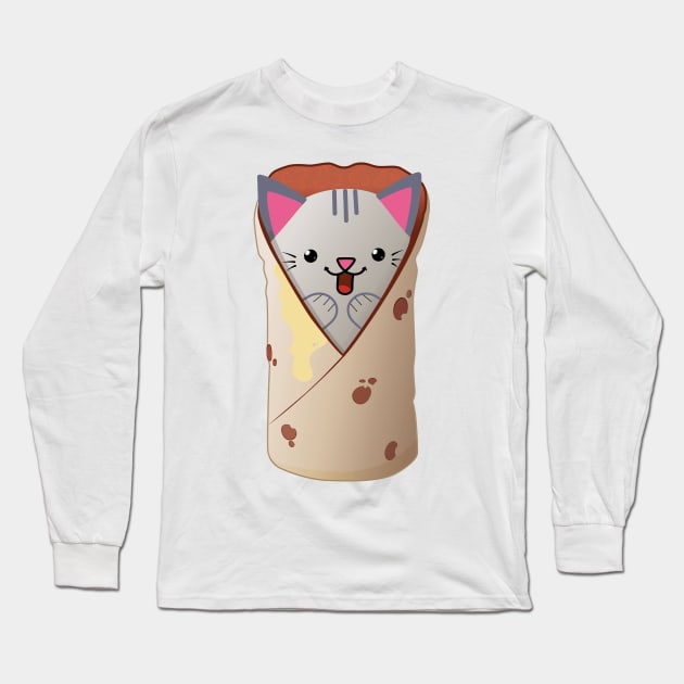 Purr-ito - Prrrito - Purrito - Kitten Wrap Long Sleeve T-Shirt by Schadow-Studio